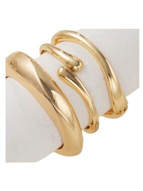 🔥🔥🆕Elegant 3pc Gold-Tone Bracelet Set